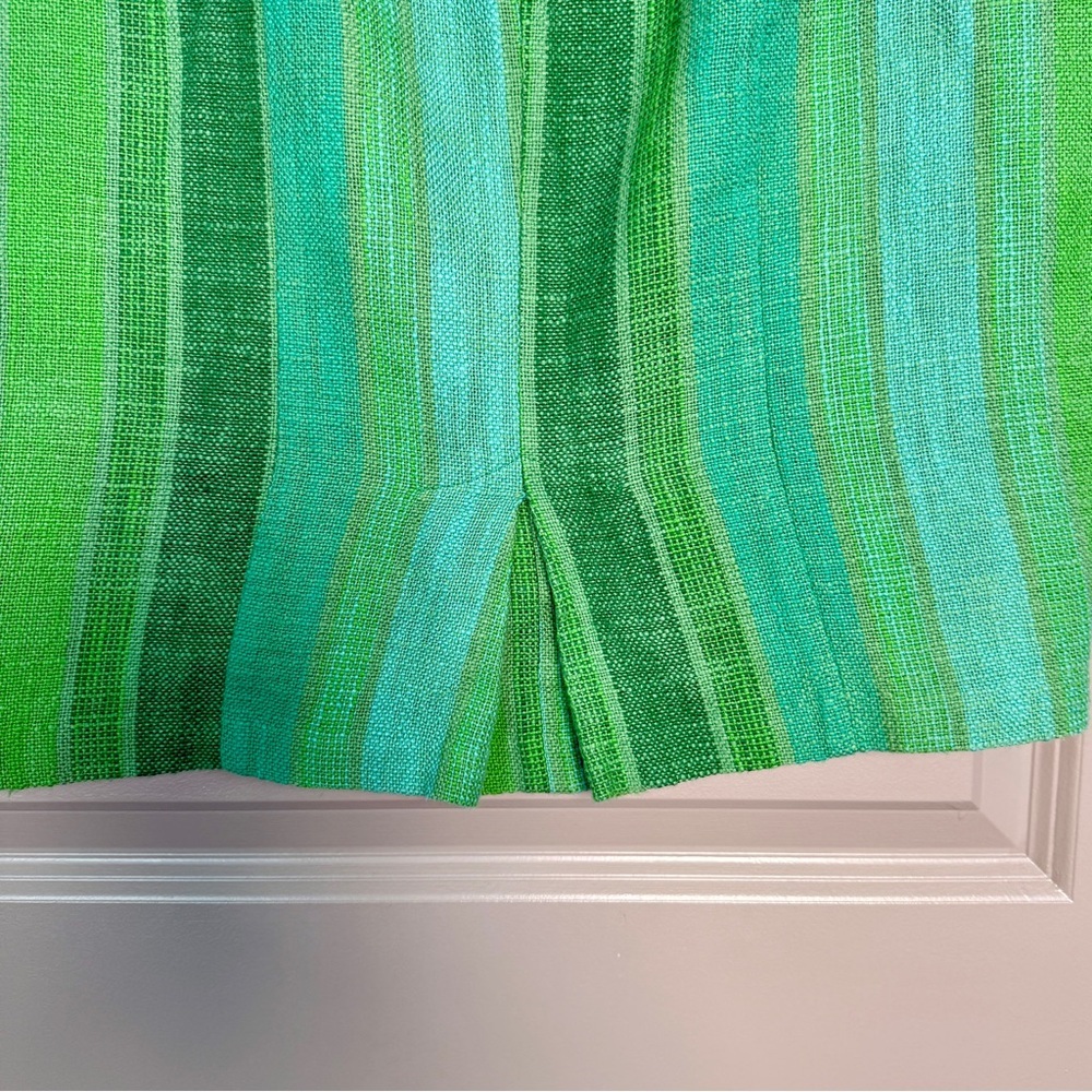 Anthropologie Eva Franco Green Ombre Stripe Classic Pencil Skirt Size 12 - Picture 5 of 9